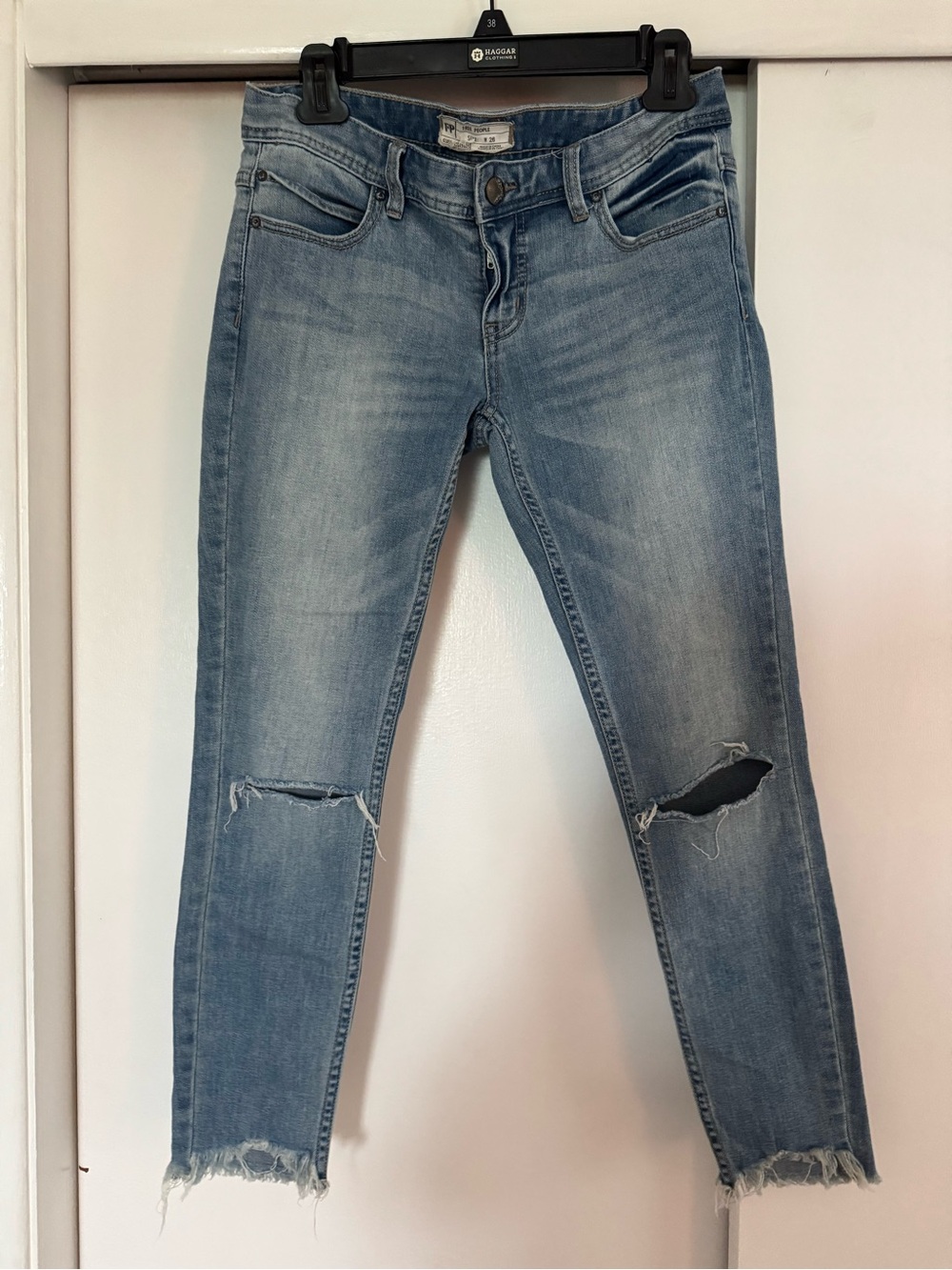 Free People Light Blue Ripped Skinny Jeans